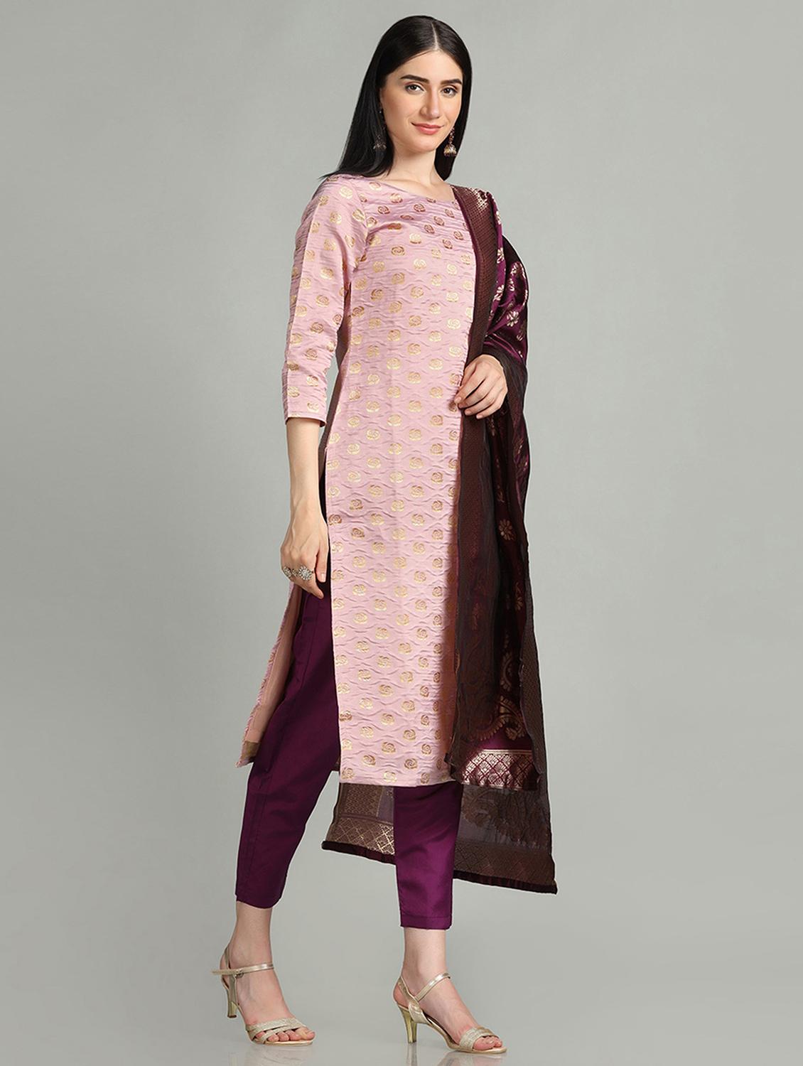 round neck kurta pant set - 19554946 - Standard Image - 1