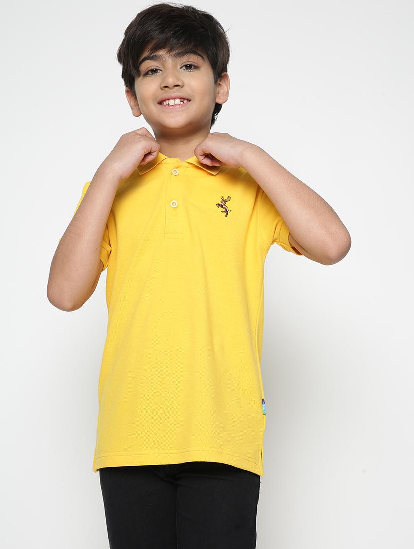 boys polo neck solid t-shirt 