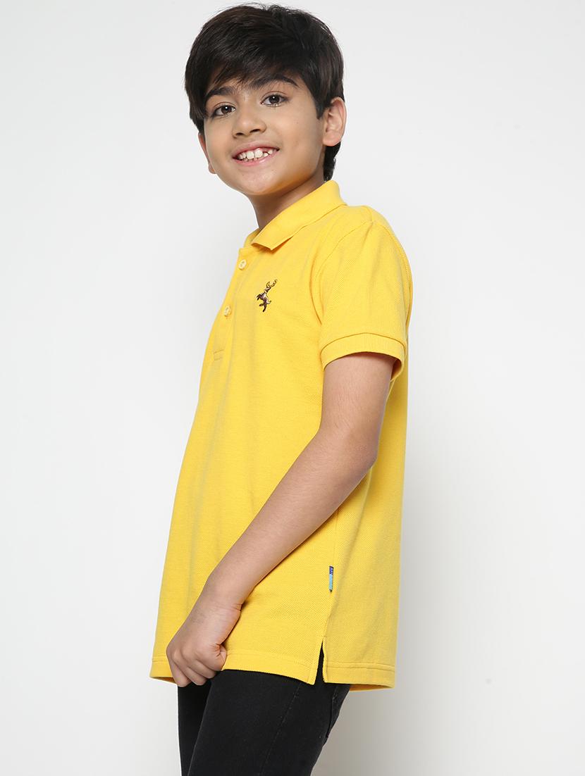 boys polo neck solid t-shirt - 19555008 - Standard Image - 1
