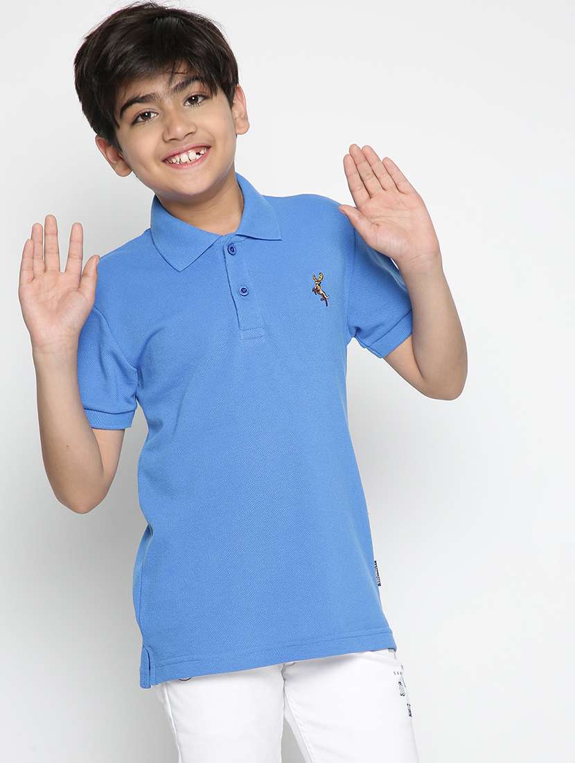 boys polo neck solid t-shirt 