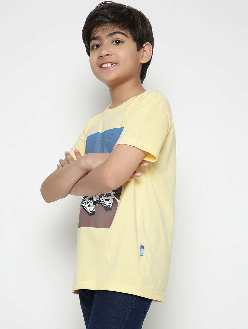 boys round neck front print t-shirt  - 19555016 -  Standard Image - 1