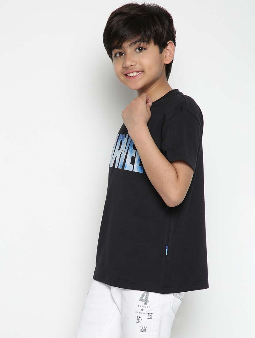 boys round neck chest print t-shirt  - 19555017 -  Standard Image - 1