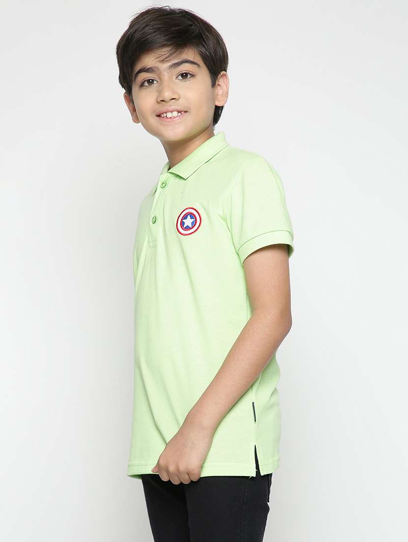 boys polo neck solid t-shirt  - 19555019 -  Standard Image - 1