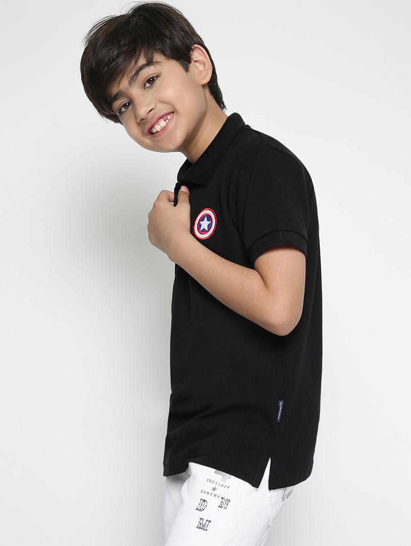 boys polo neck solid t-shirt - 19555021 - Standard Image - 1