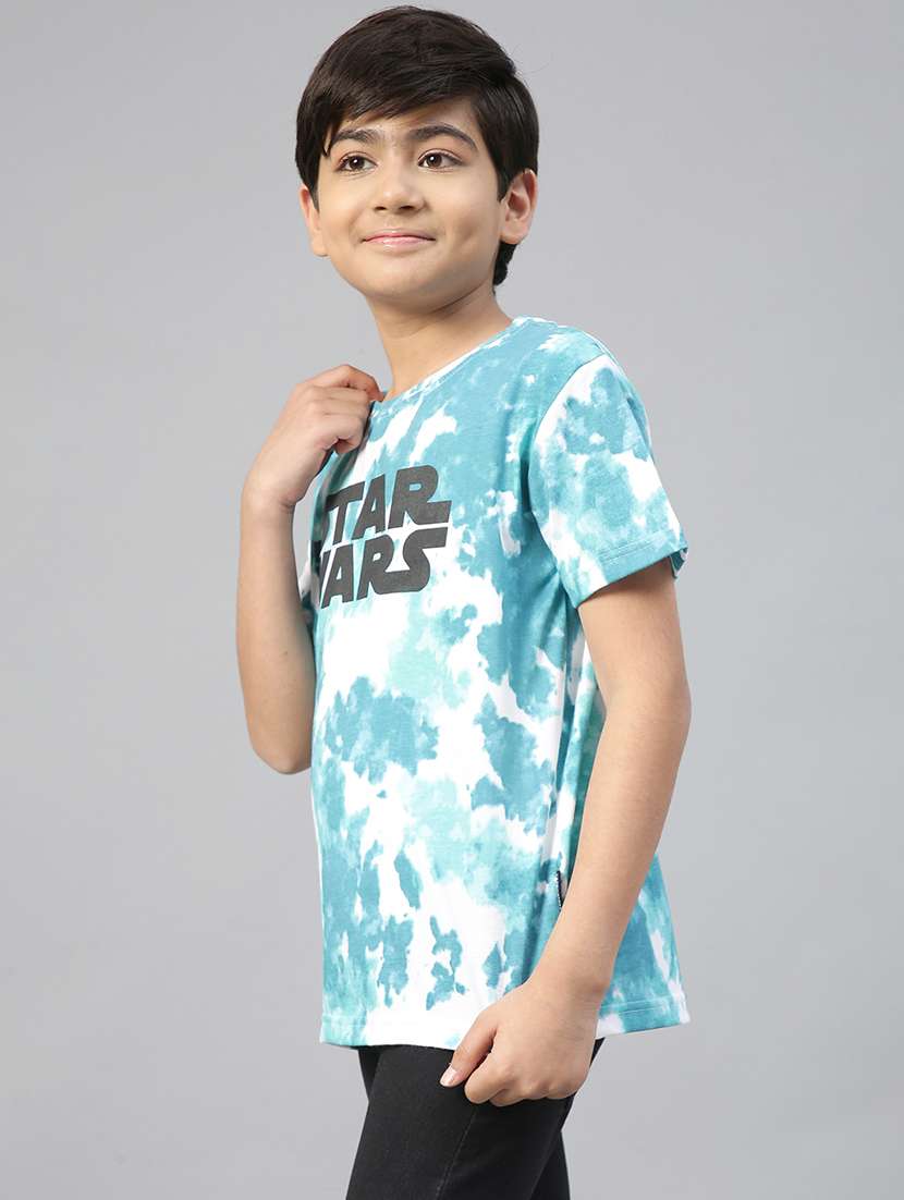 boys round neck front print tie-dyed t-shirt  - 19555031 -  Standard Image - 1