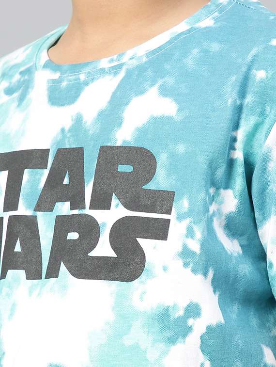 boys round neck front print tie-dyed t-shirt  - 19555031 -  Standard Image - 4