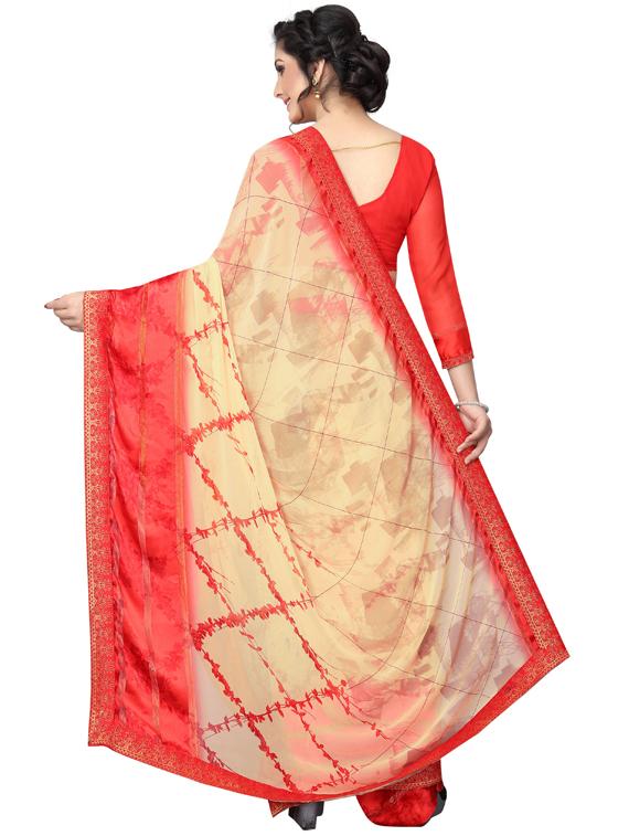 women printed saree with blouse - 19555292 - Standard Image - 1