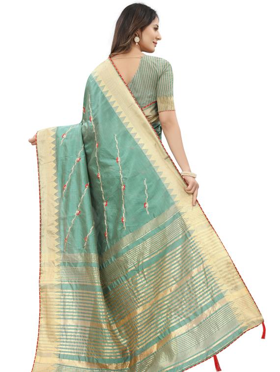 green assam silk saree with blouse - 19561213 - Standard Image - 1