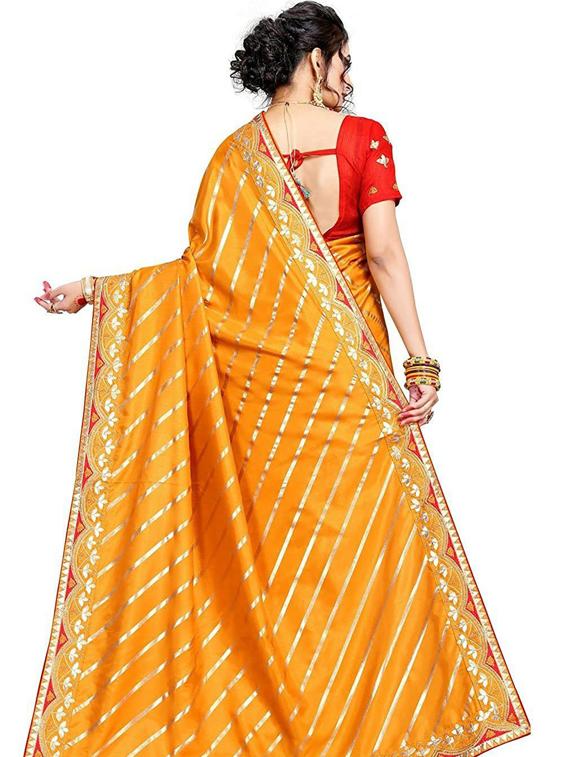 striped leheriya printed saree with blouse - 19561644 - Standard Image - 1