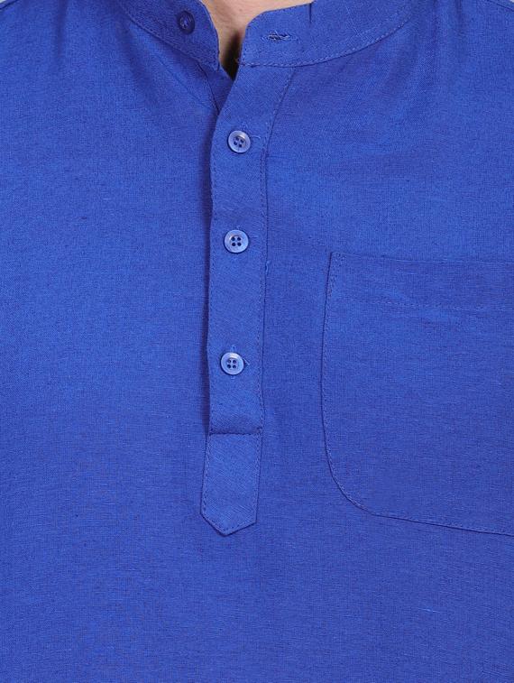 blue solid long kurtas kurta - 19564521 - Standard Image - 4
