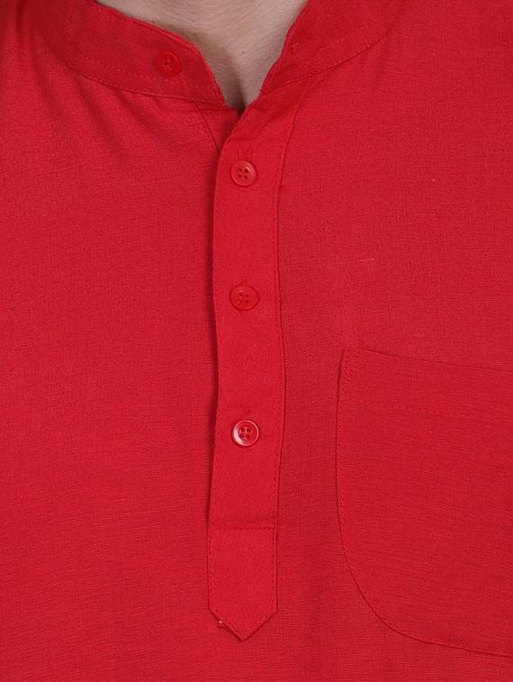 red solid long kurtas kurta - 19564522 - Standard Image - 4