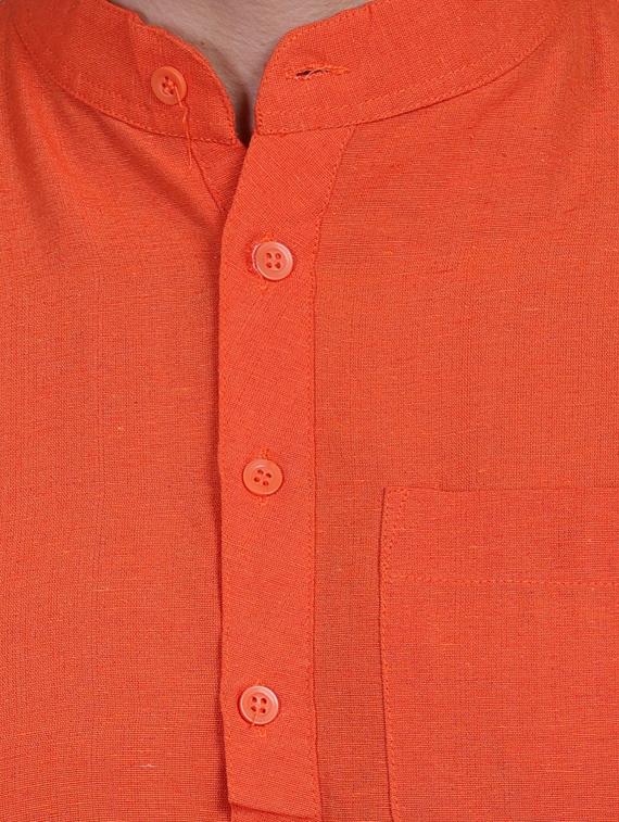 orange solid long kurtas kurta - 19564524 - Standard Image - 4