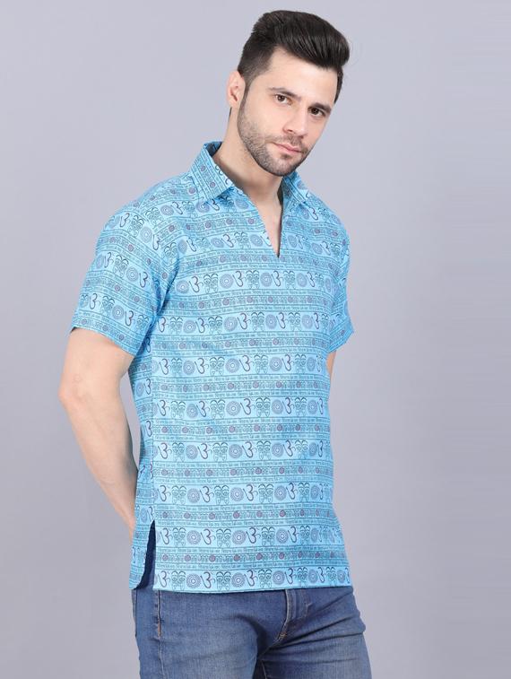 blue printed short kurta - 19564558 - Standard Image - 1