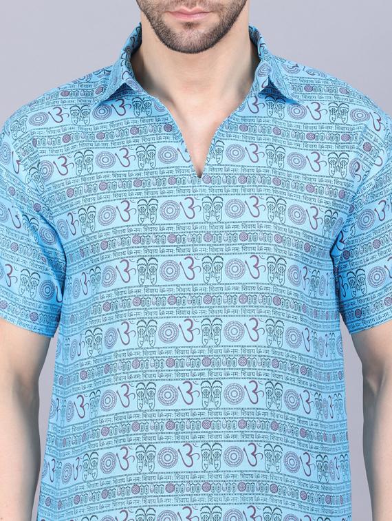 blue printed short kurta - 19564558 - Standard Image - 4