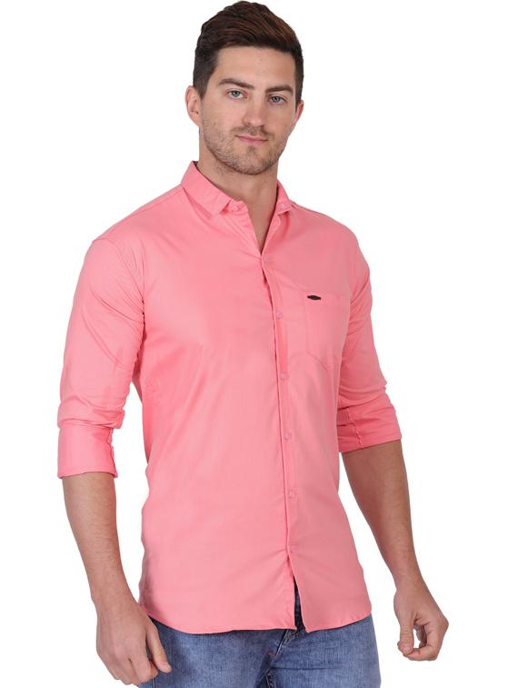 pink cotton blend casual shirt - 19564637 -  Standard Image - 1