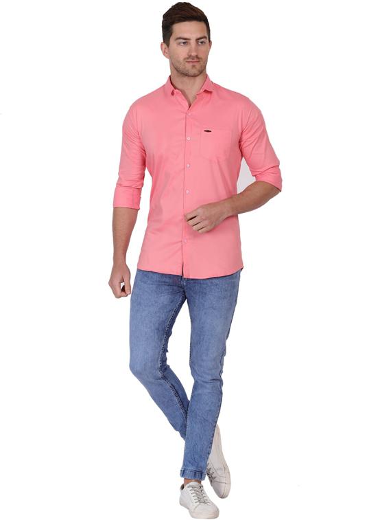 pink cotton blend casual shirt - 19564637 - Standard Image - 4