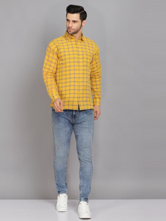 yellow cotton blend casual shirt - 19564652 - Standard Image - 4