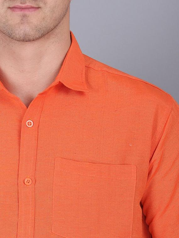 orange cotton casual shirt - 19564675 - Standard Image - 4