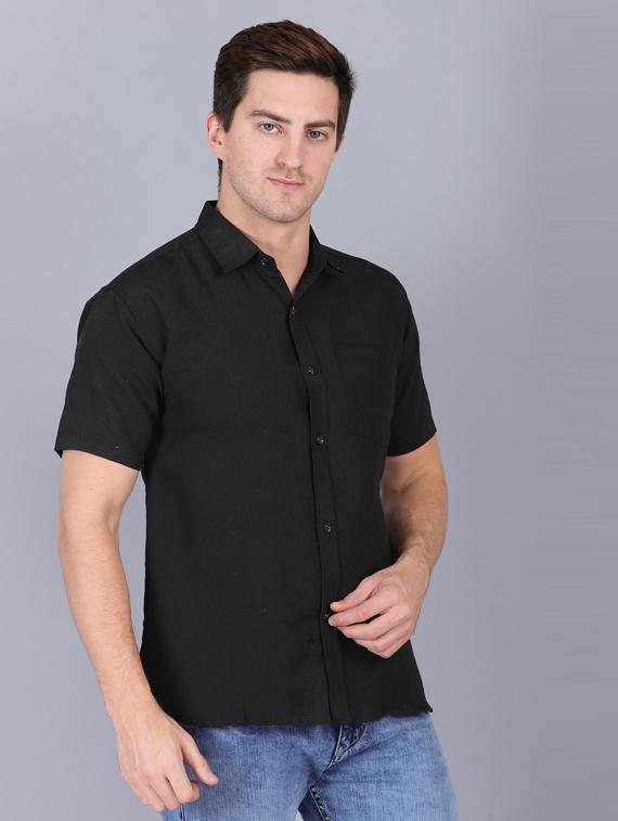 black cotton casual shirt - 19564682 - Standard Image - 1
