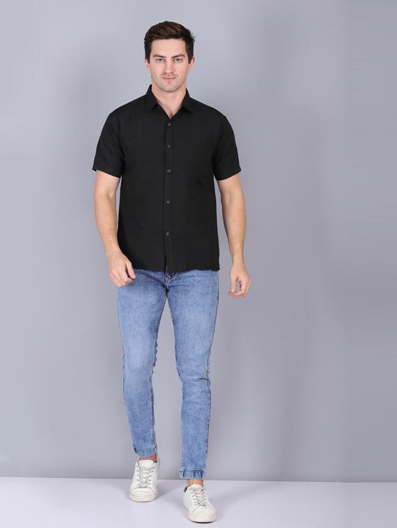 black cotton casual shirt - 19564682 - Standard Image - 4
