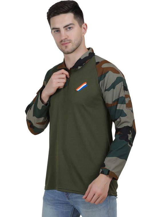 polo neck camouflage t-shirt - 19565787 - Standard Image - 1