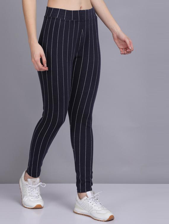 dark blue cotton blend jeggings - 19565868 - Standard Image - 1