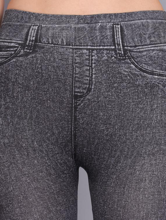 grey solid lycra jegging - 19565877 - Standard Image - 4