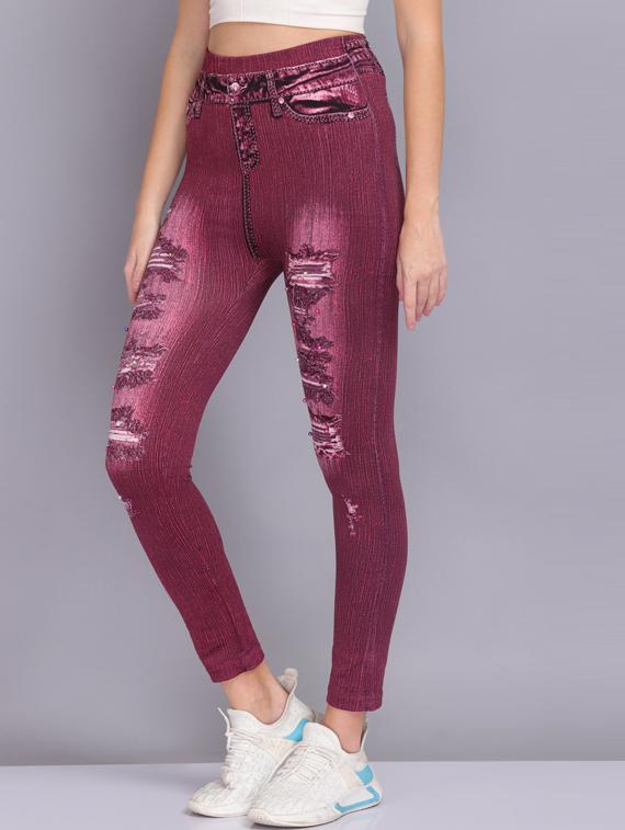 purple lycra jeggings - 19565878 -  Standard Image - 1