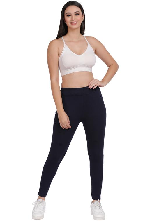 dark blue cotton blend jeggings - 19565885 - Standard Image - 4