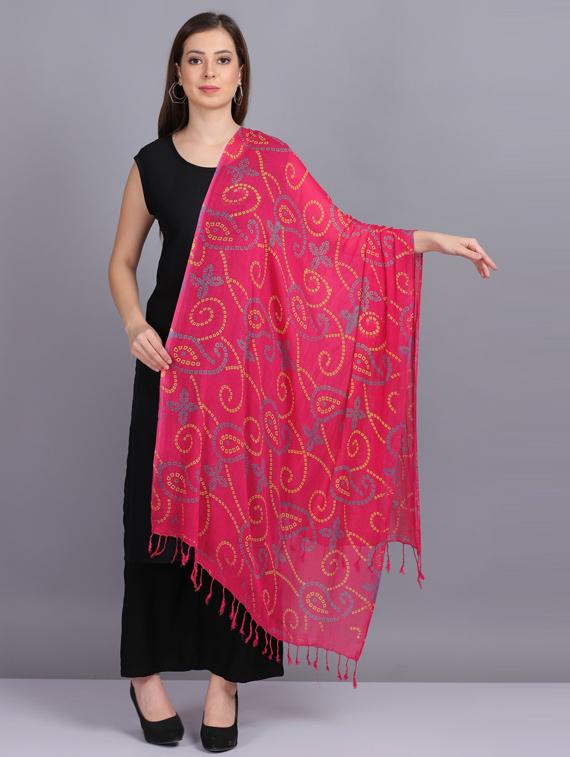 pink rayon dupatta - 19565934 - Standard Image - 1