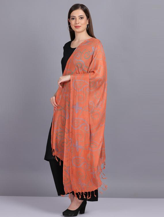 orange bandhani printed dupatta - 19565939 - Standard Image - 1