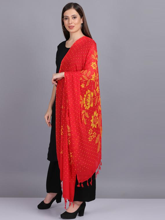 red printed dupatta - 19565955 - Standard Image - 1