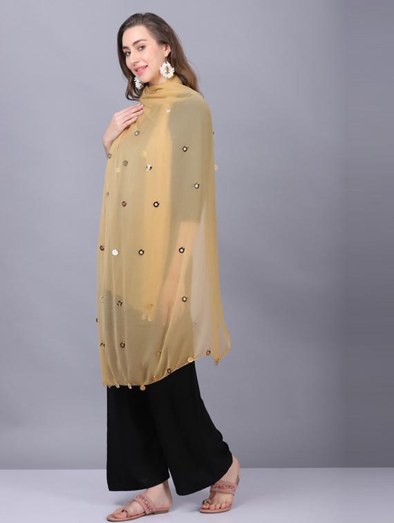 beige solid dupatta - 19565968 -  Standard Image - 1