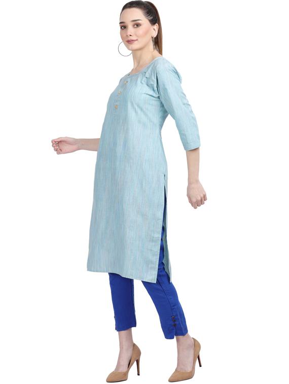 round neck kurta pant set - 19566002 - Standard Image - 1