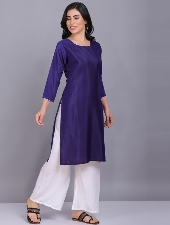 solid kurta palazzo set - 19566006 - Standard Image - 1