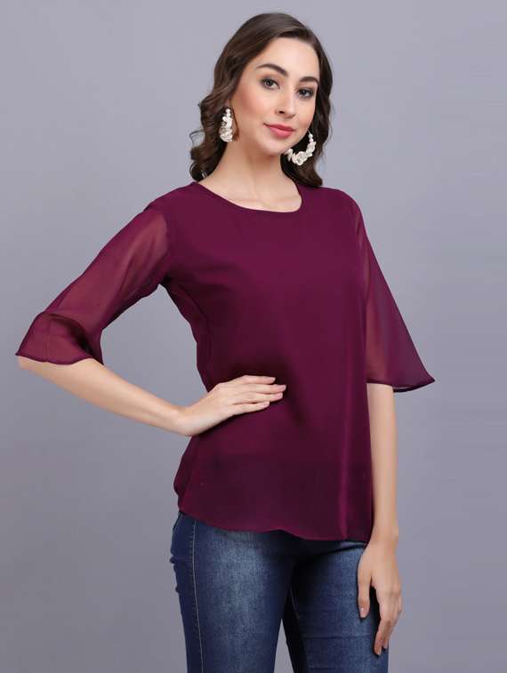 women's straight round neck top - 19566043 -  Standard Image - 1