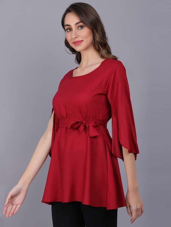 women's straight round neck top - 19566044 -  Standard Image - 1