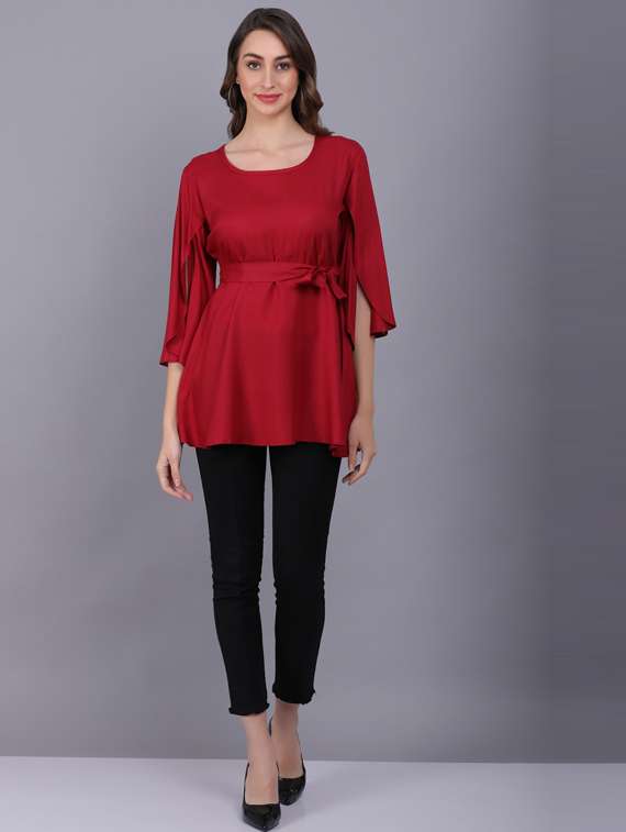 women's straight round neck top - 19566044 -  Standard Image - 4