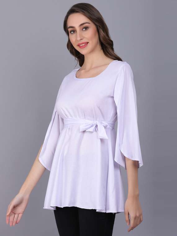 women's a line round neck top - 19566049 -  Standard Image - 1