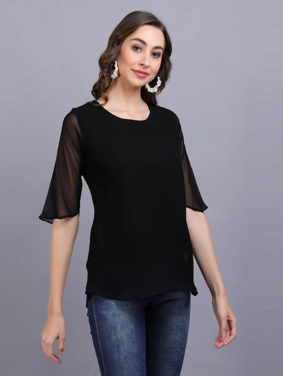 women's straight round neck top - 19566053 -  Standard Image - 1