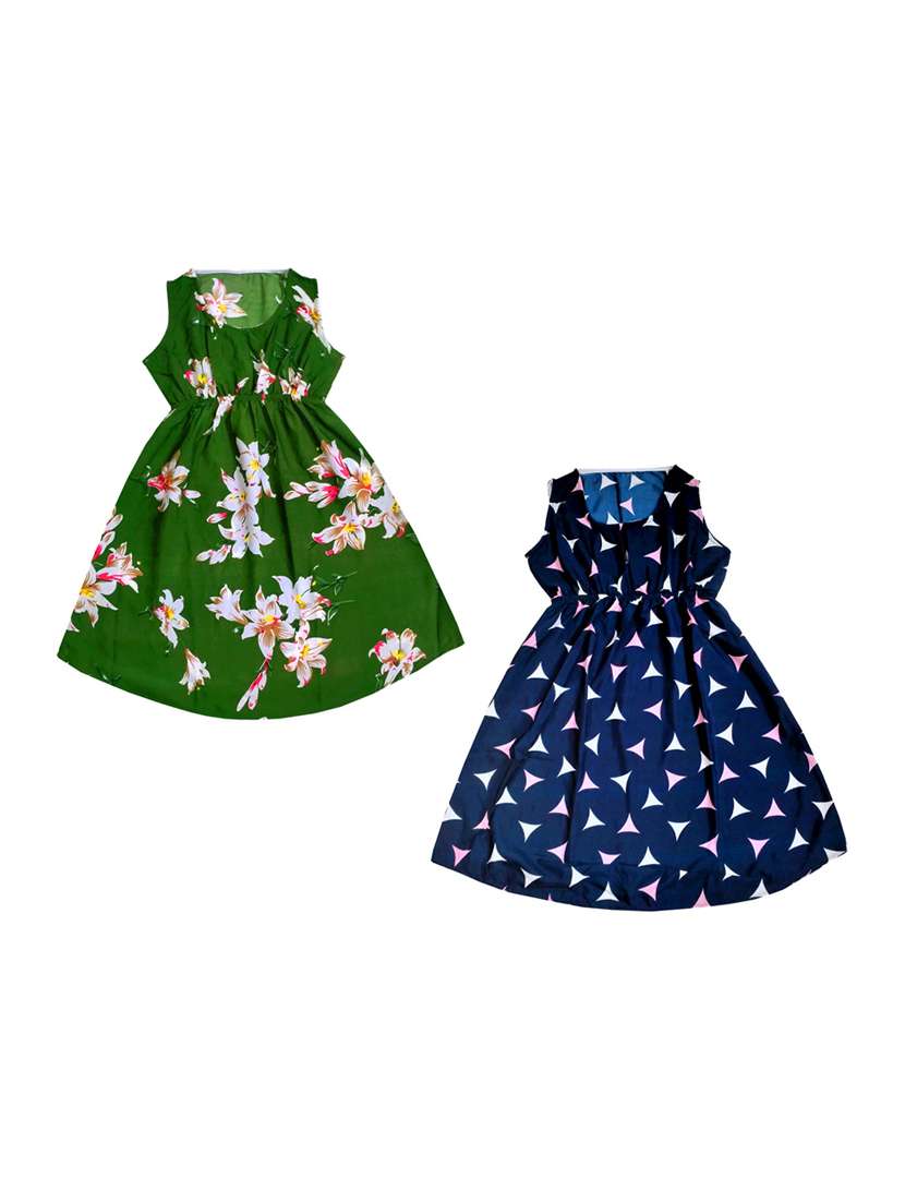 girls round neck sleeveless frock