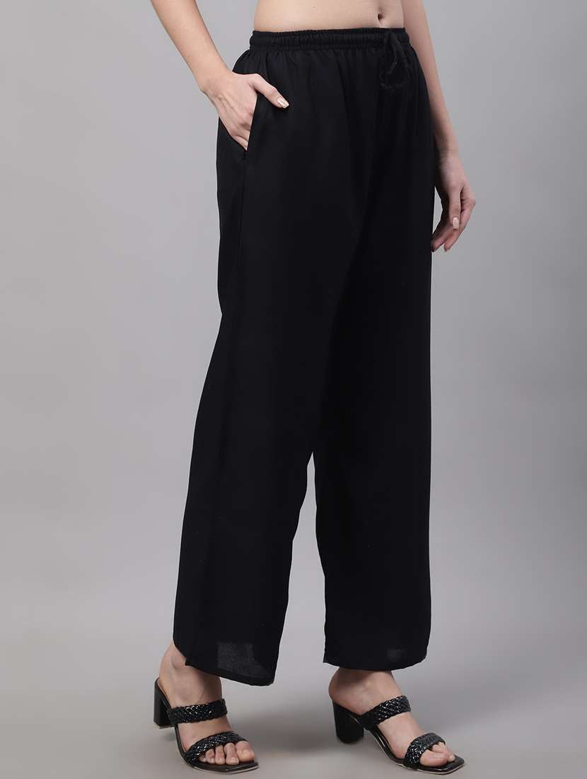 mid rise solid palazzo - 19566512 -  Standard Image - 1