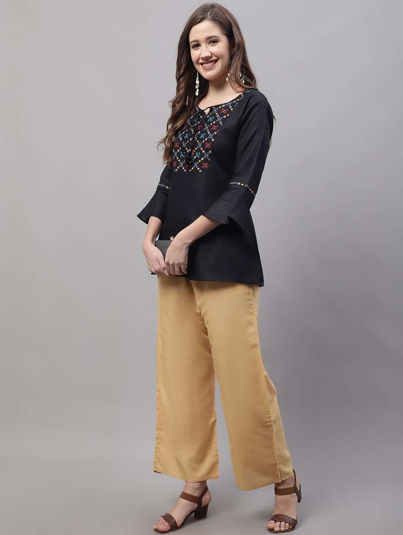 mid rise solid palazzo - 19566518 -  Standard Image - 4