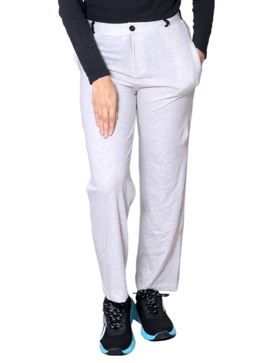 beige cotton flat front trouser - 19566836 - Zoom Image - 0