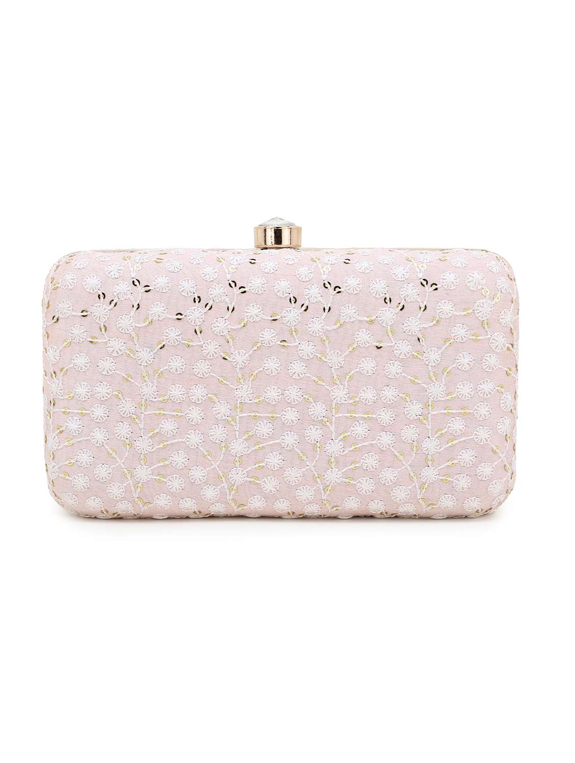 pink faux silk box clutch - 19567057 -  Standard Image - 1