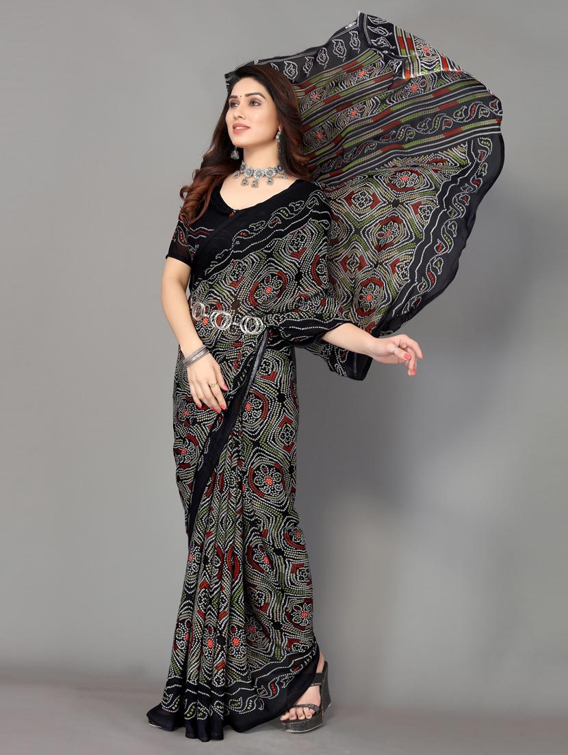 pack of 2 printed sarees with blouse - 19567205 - Standard Image - 1