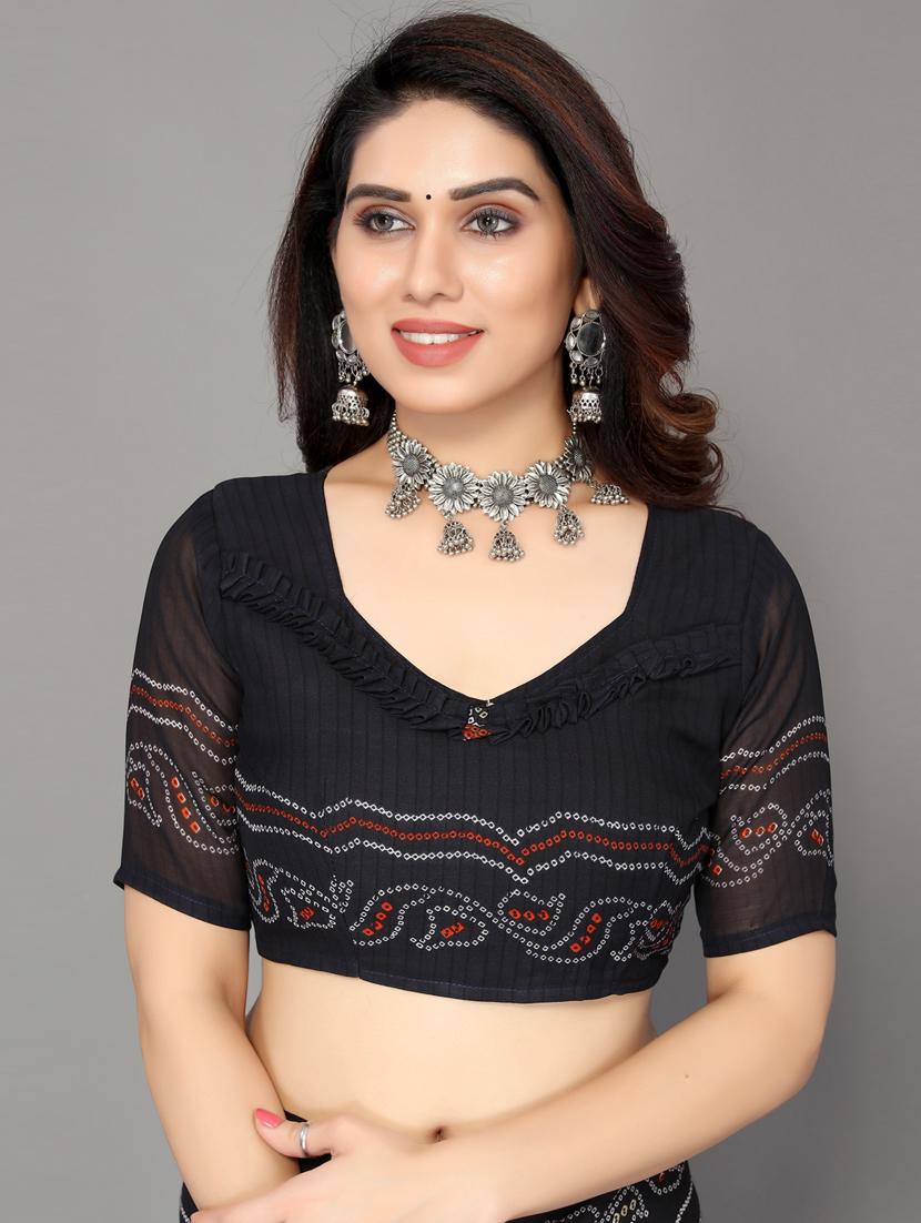 pack of 2 printed sarees with blouse - 19567205 - Standard Image - 4