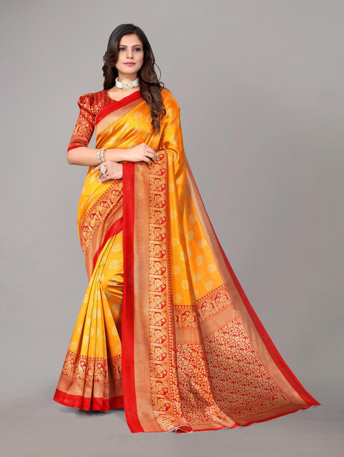 pack of 2 printed sarees with blouse - 19567222 -  Standard Image - 1