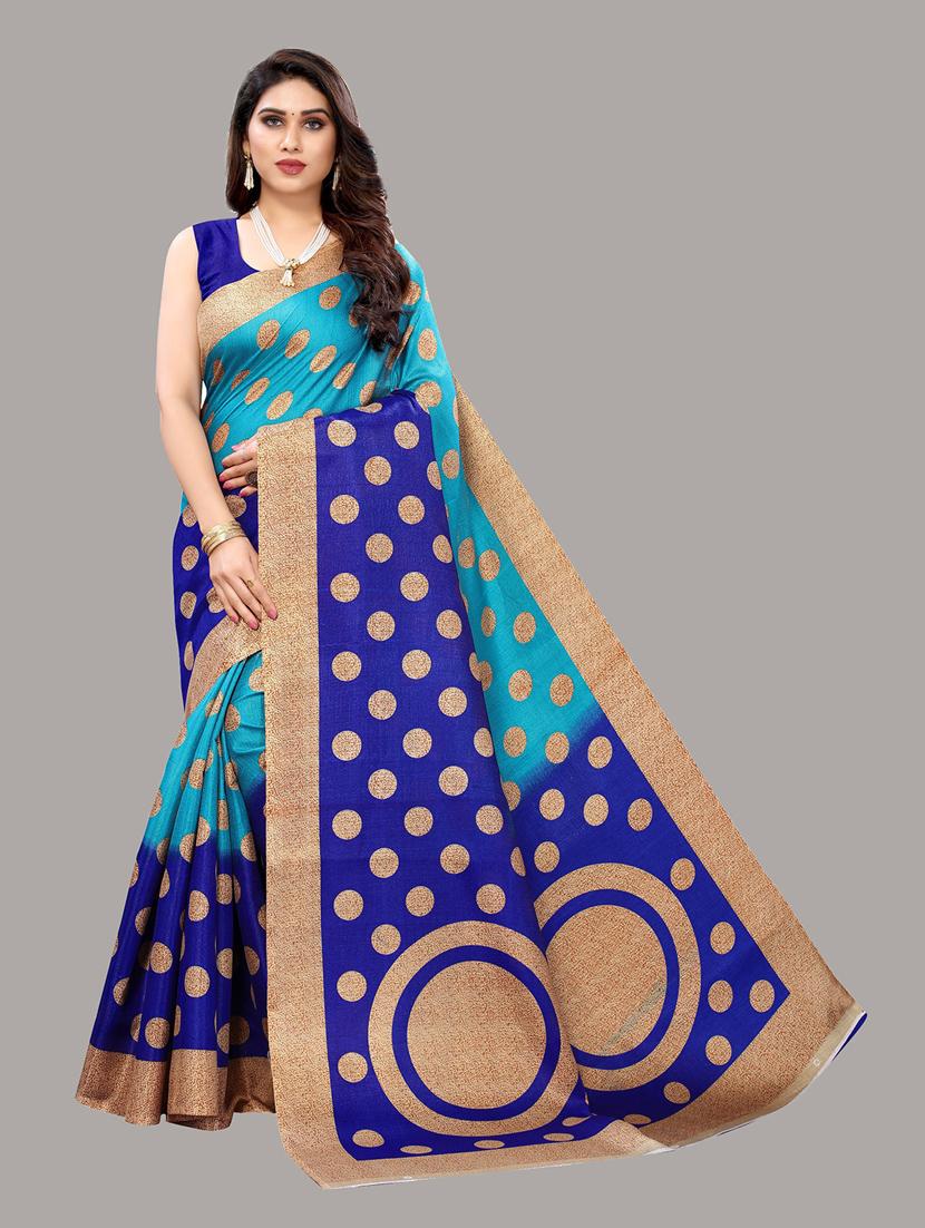 pack of 2 printed sarees with blouse - 19567223 - Standard Image - 1