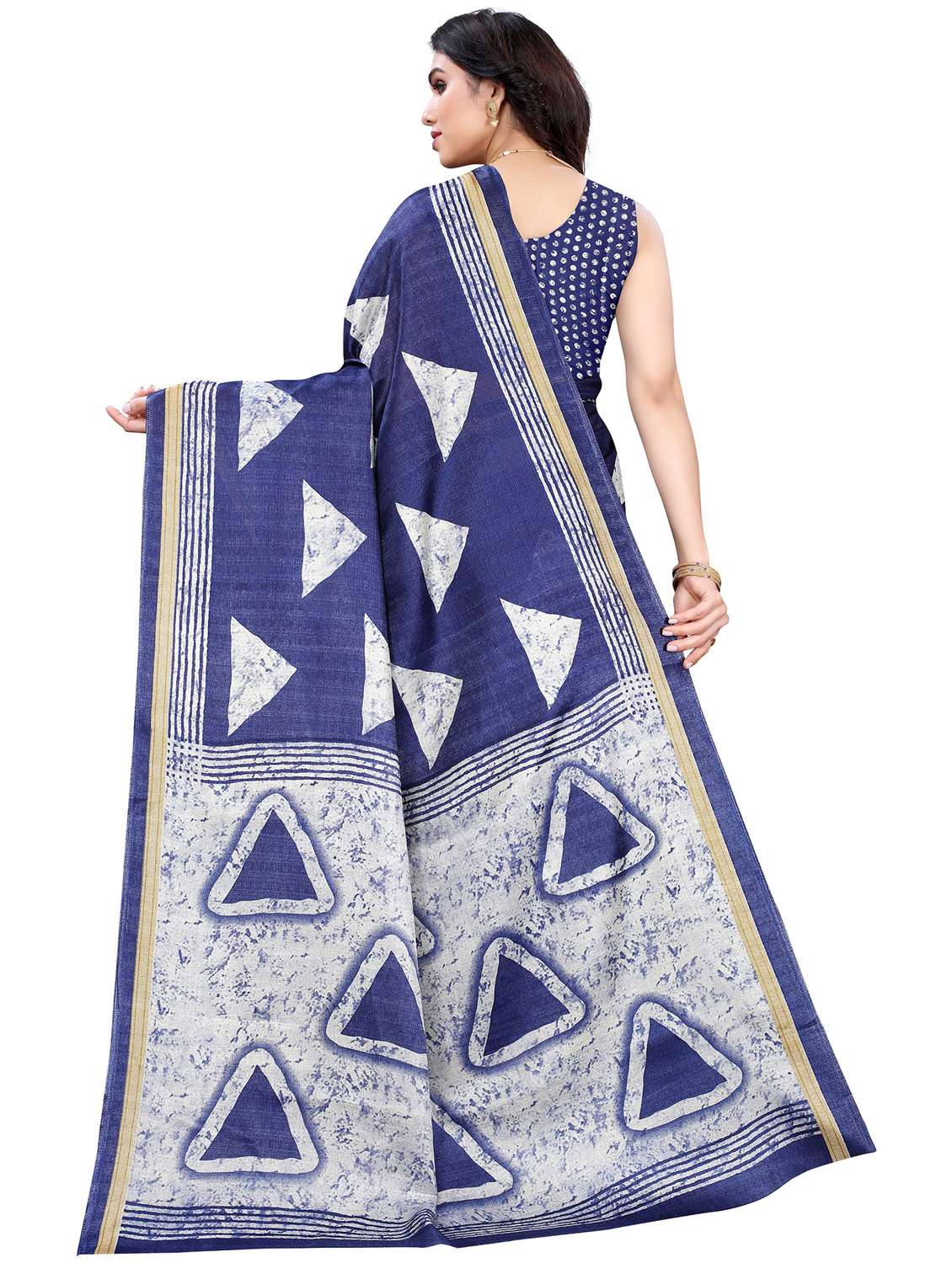 dark blue self design woven saree - 19567329 -  Standard Image - 1